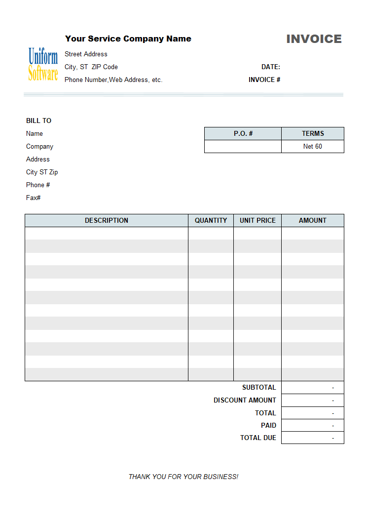form invoice singapore Discount Service Amount with Invoice